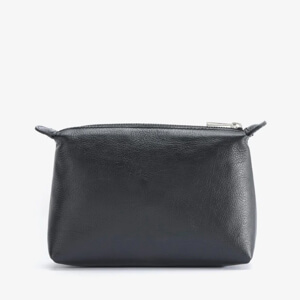 Mint Velvet Black Leather Makeup Bag